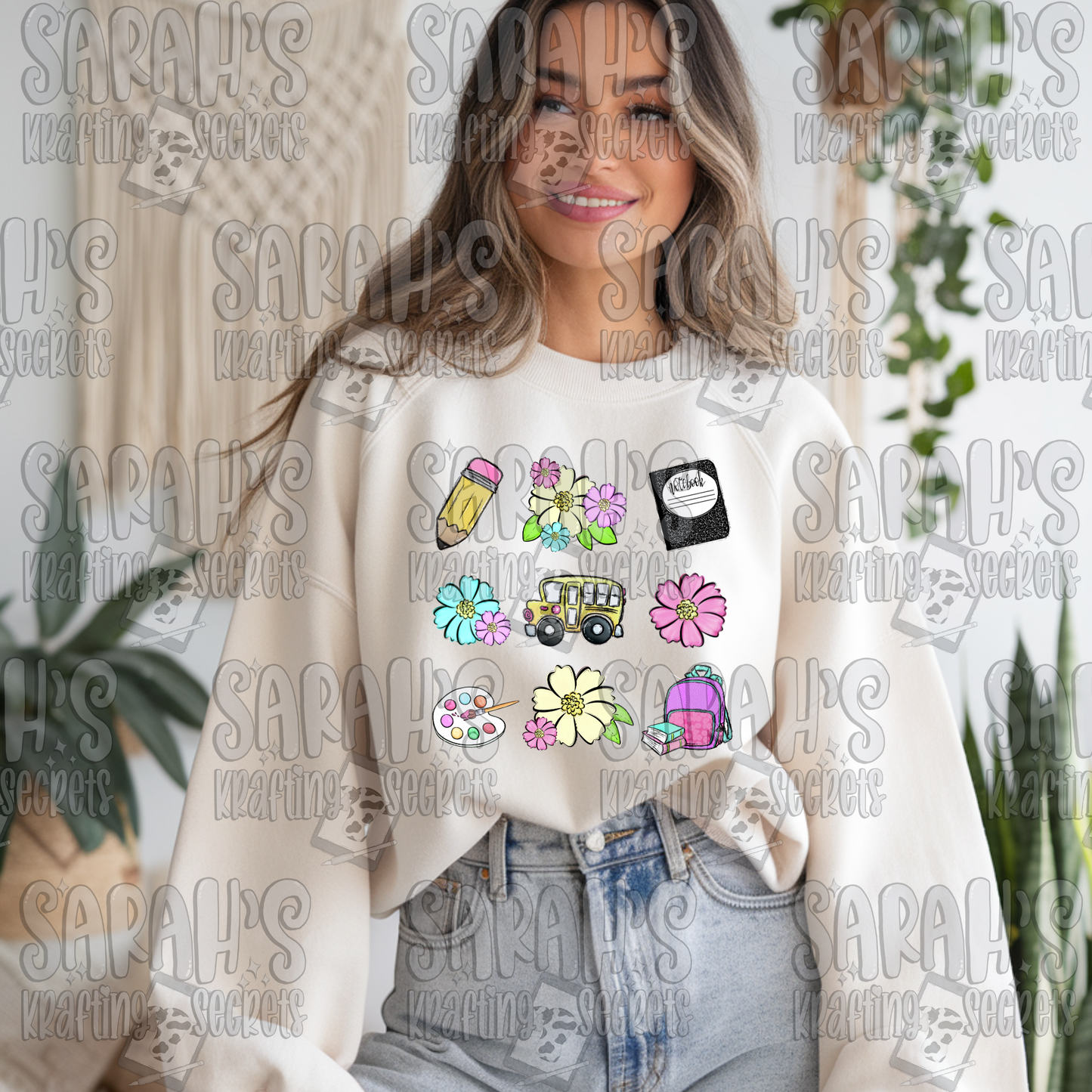 Girl School Floral PNG