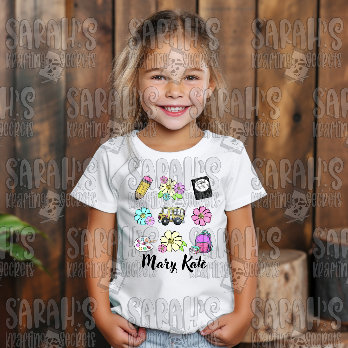 Girl School Floral PNG