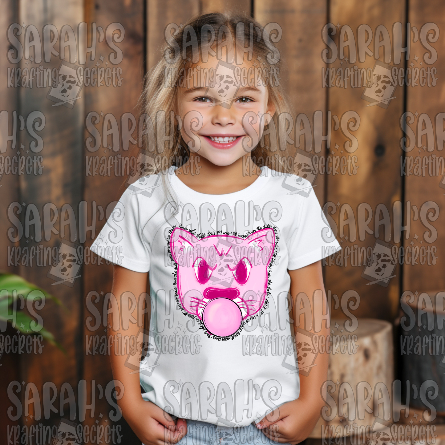 Pink Blowing Bubble Gum Mascot- Panther