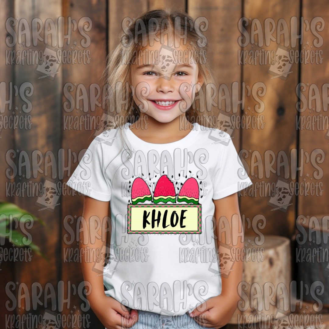 Watermelon Trio with Name Plate PNG
