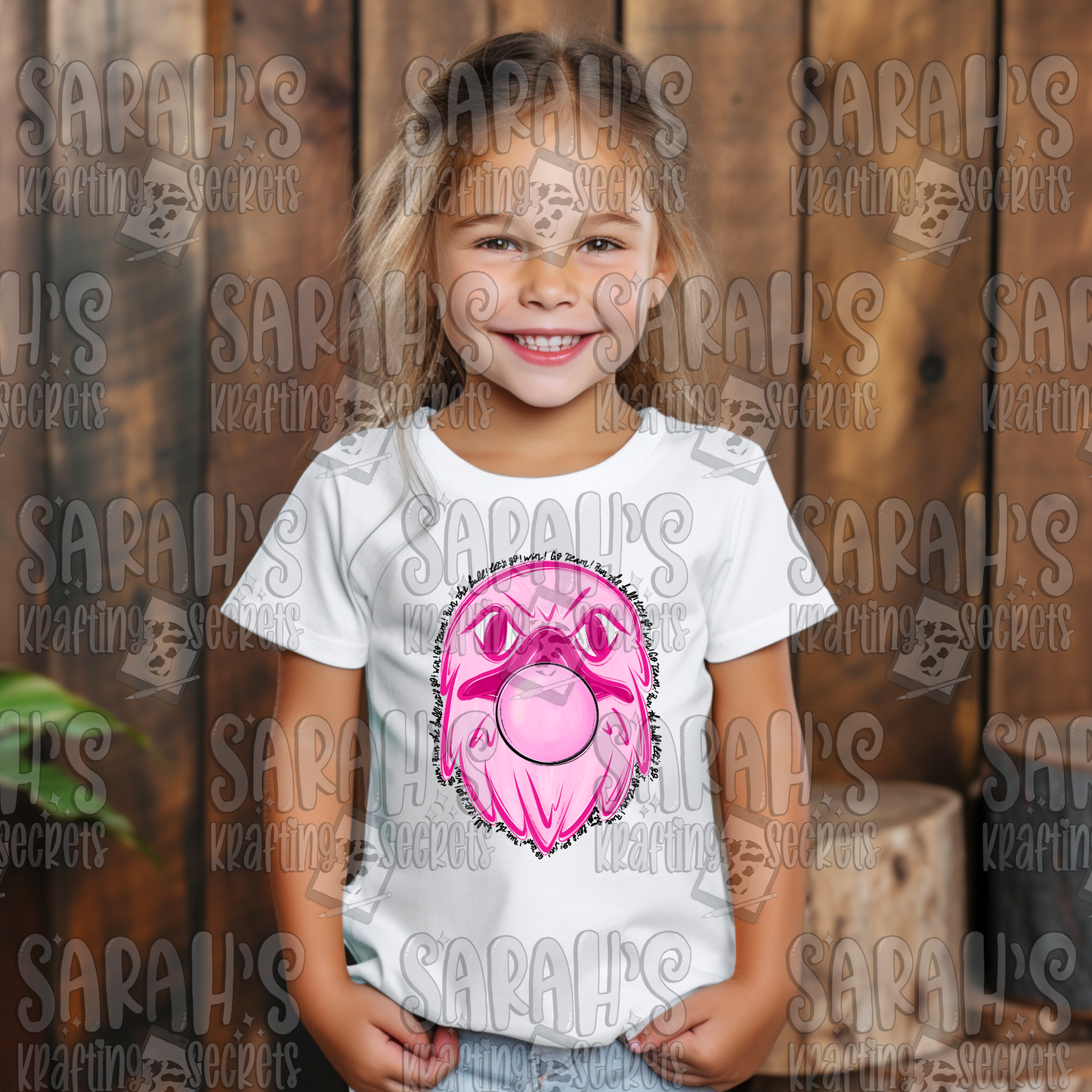 Pink Blowing Bubble Gum Mascot- Hawk