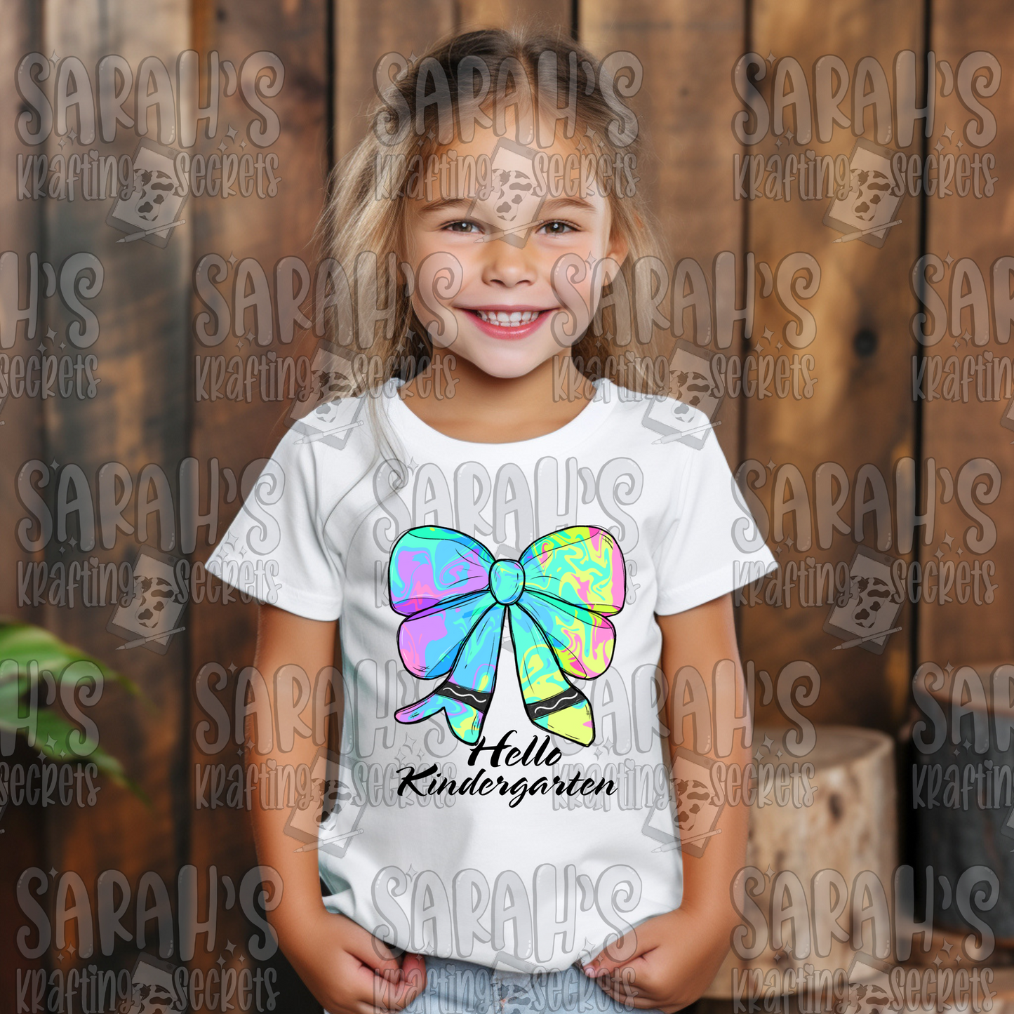 Crayon Bow Sublimation PNG / Hand Drawn Digital Download Watercolor School PNG / School Girl Printable Art / Back to School Sublimation File