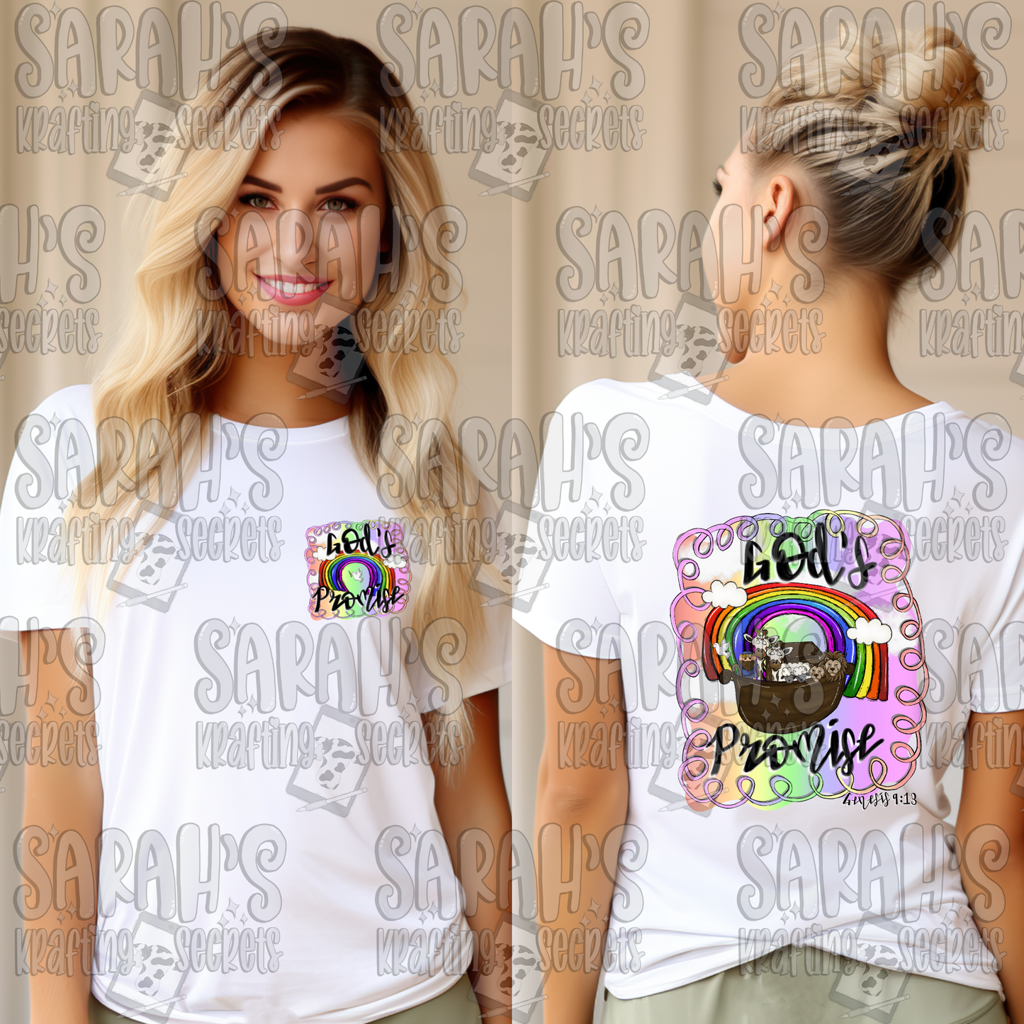 Hand Drawn God's Promise PNG - Kids Rainbow Sublimation File -Digital Download - Christian Art - Noah's Ark Printable Art - Bible Verse png