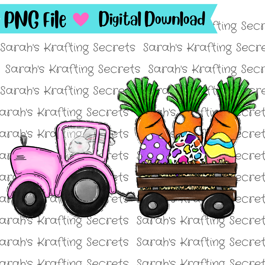 Easter Tractor Sublimation Graphic Design