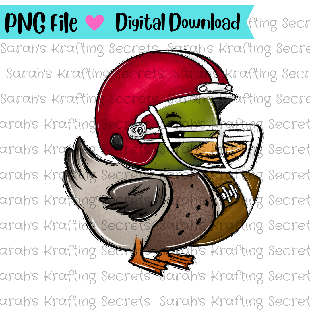 Cute Football Duck Sublimation Design