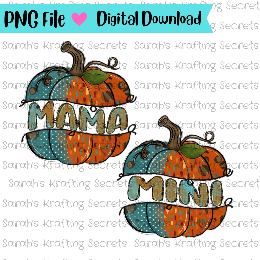 Fall Pumpkin Mama and Mini Sublimation