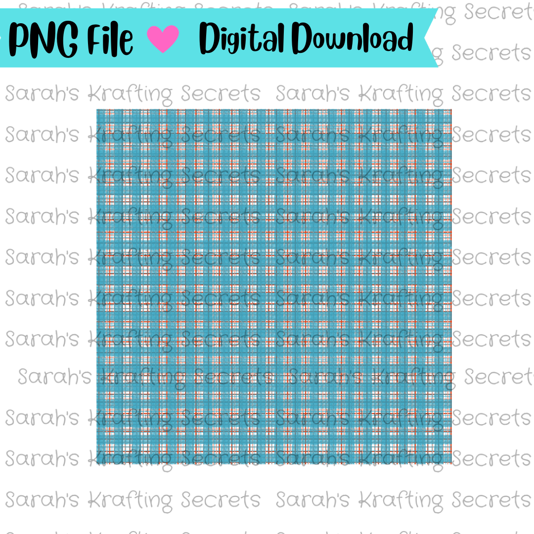 Blue and Orange Plaid Digital Paper png