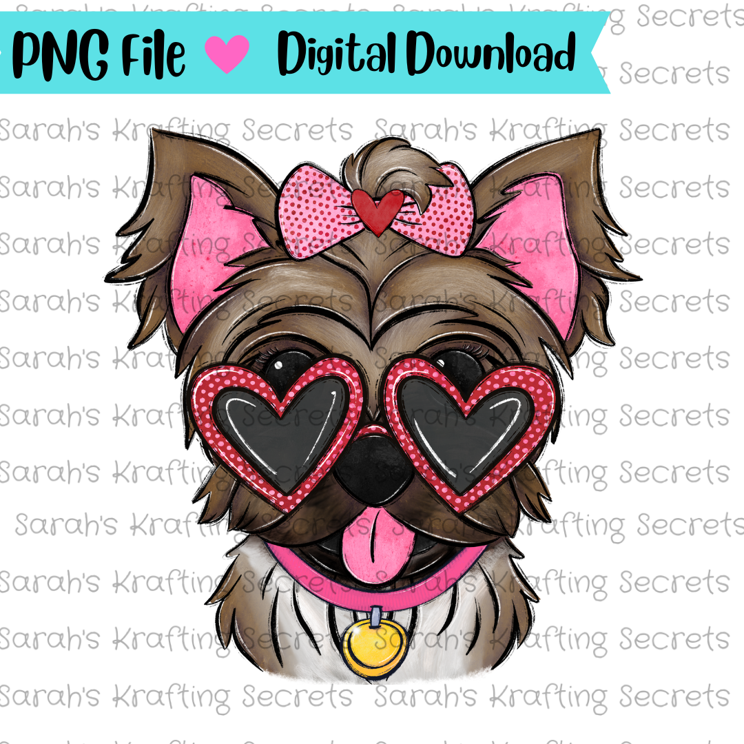 Valentine Yorkie Sublimation png