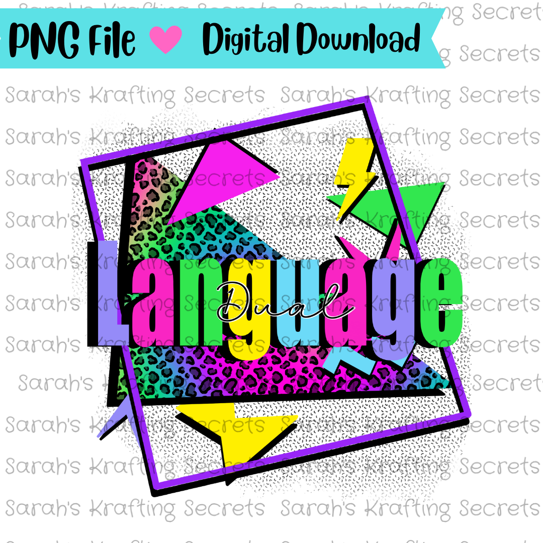 90's Dual Language Sublimation design