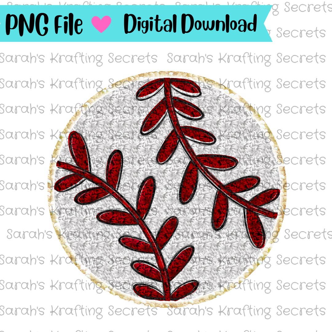 Faux Baseball Chenille Patch Sublimation Png