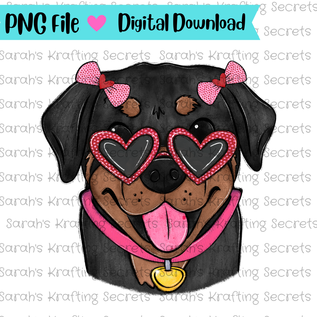 Valentine's Rottweiler Sublimation png