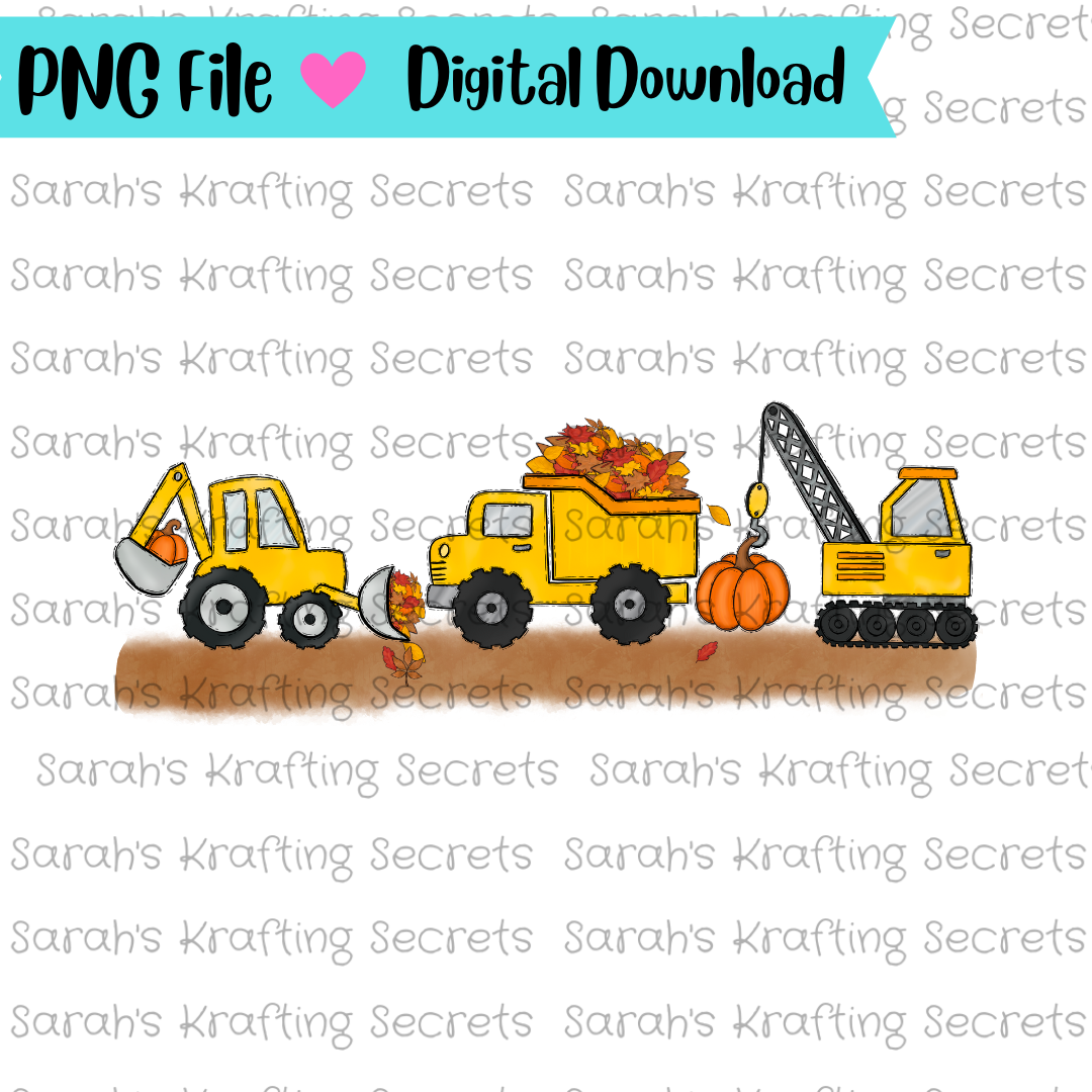 Fall Construction Trucks Sublimation
