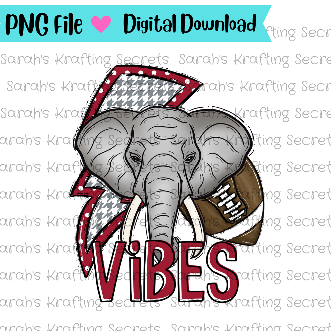 Football Team Elephant Vibes Sublimation Design
