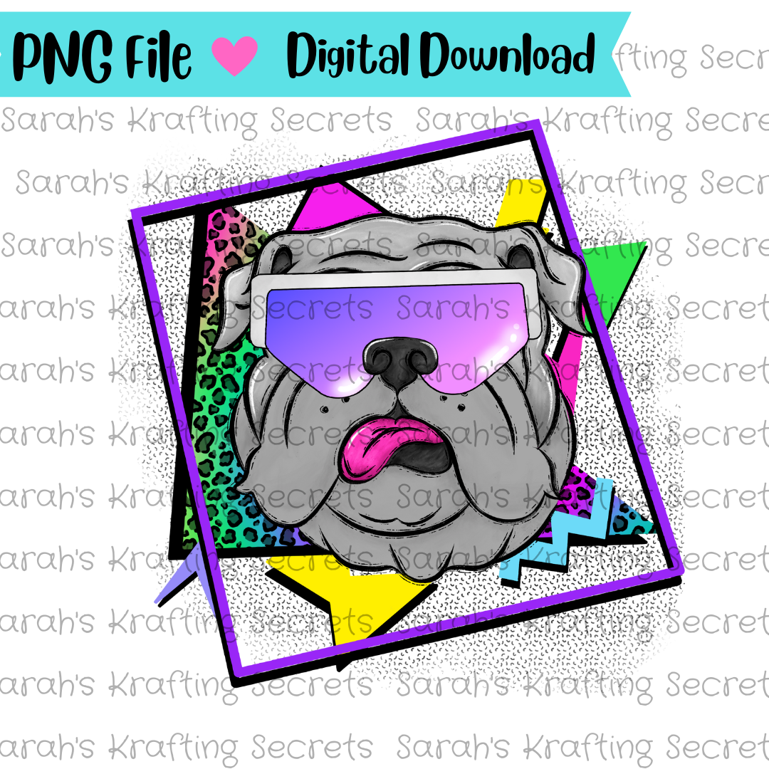 90's Theme Bulldogs Sublimation Design