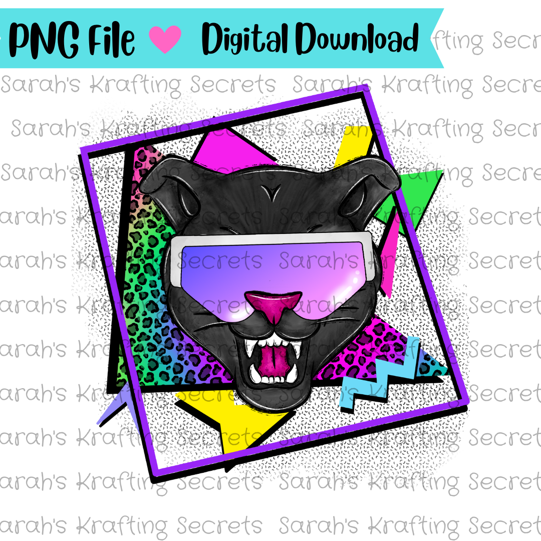 90's Theme Panthers Sublimation Design