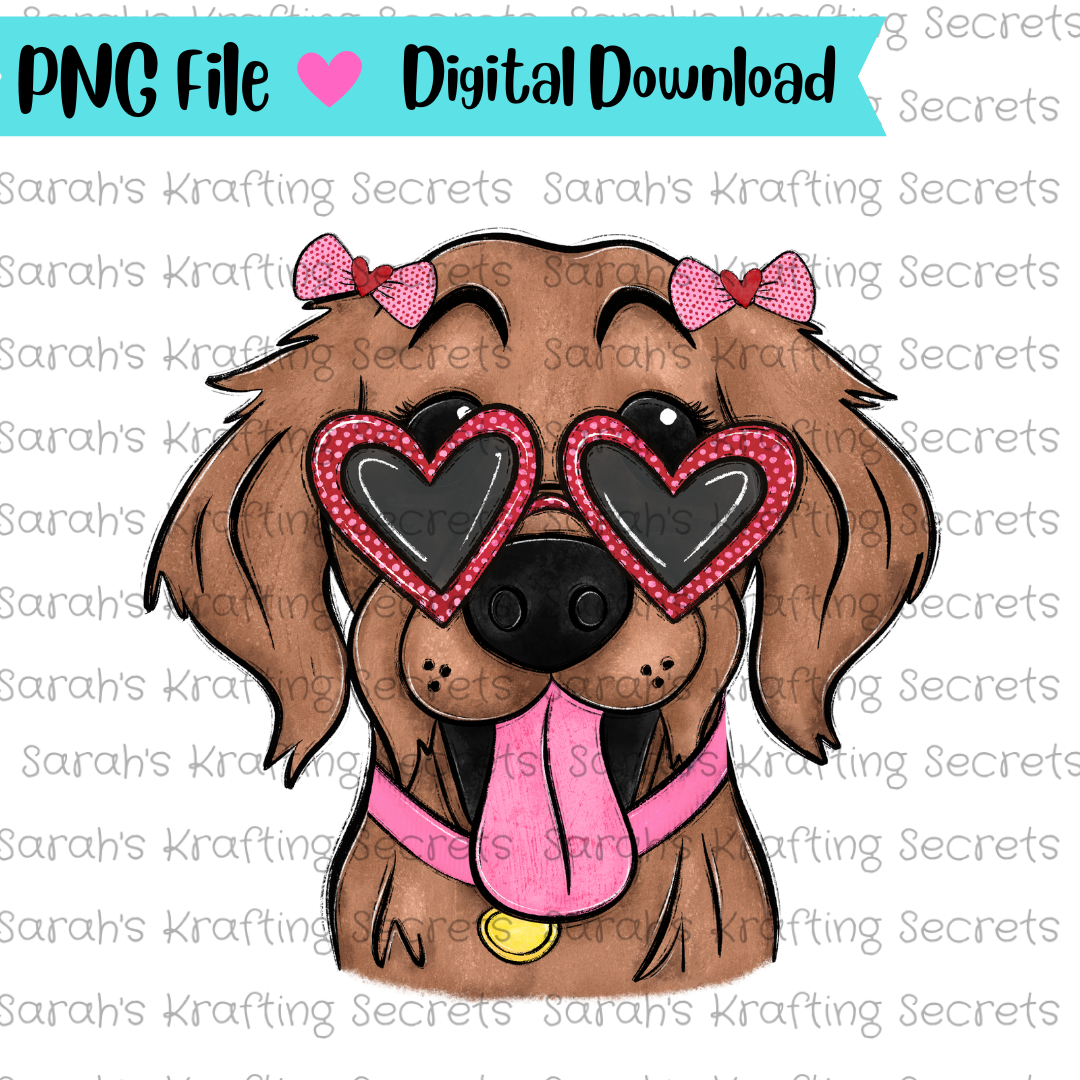 Valentine's Golden Retriever Png