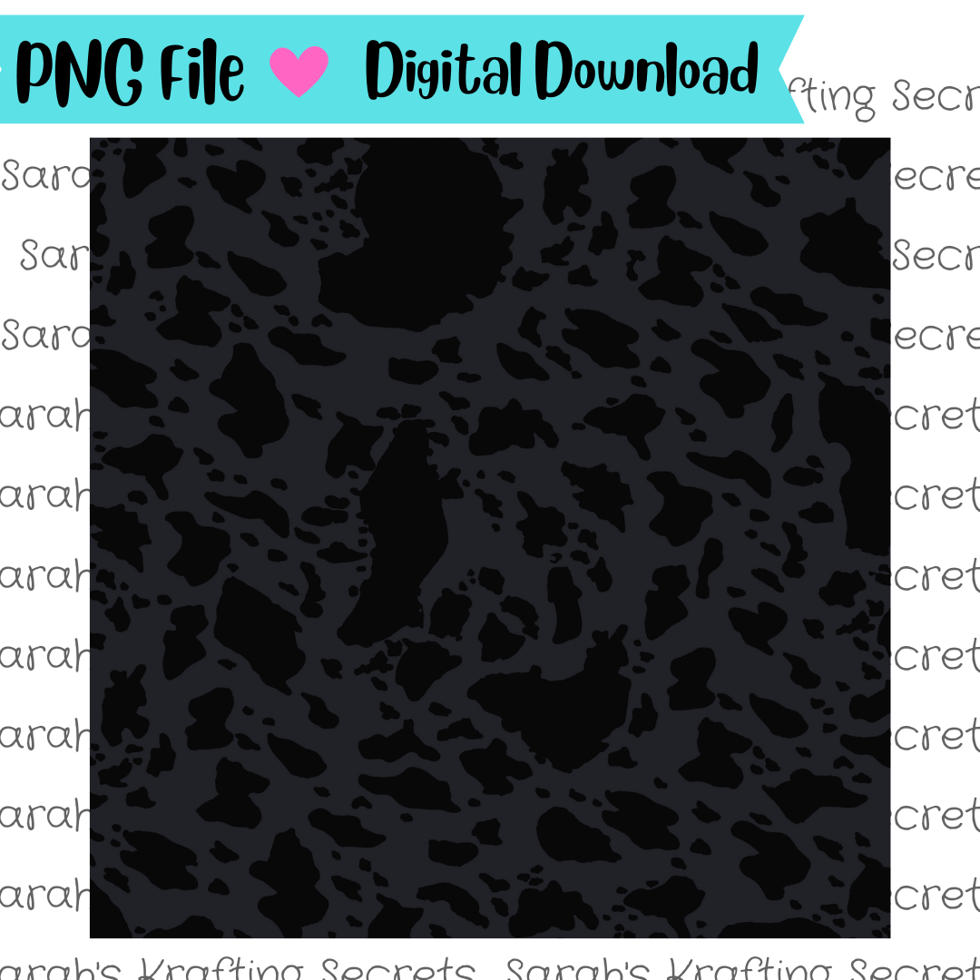 Black on Black Cow print Digital Paper