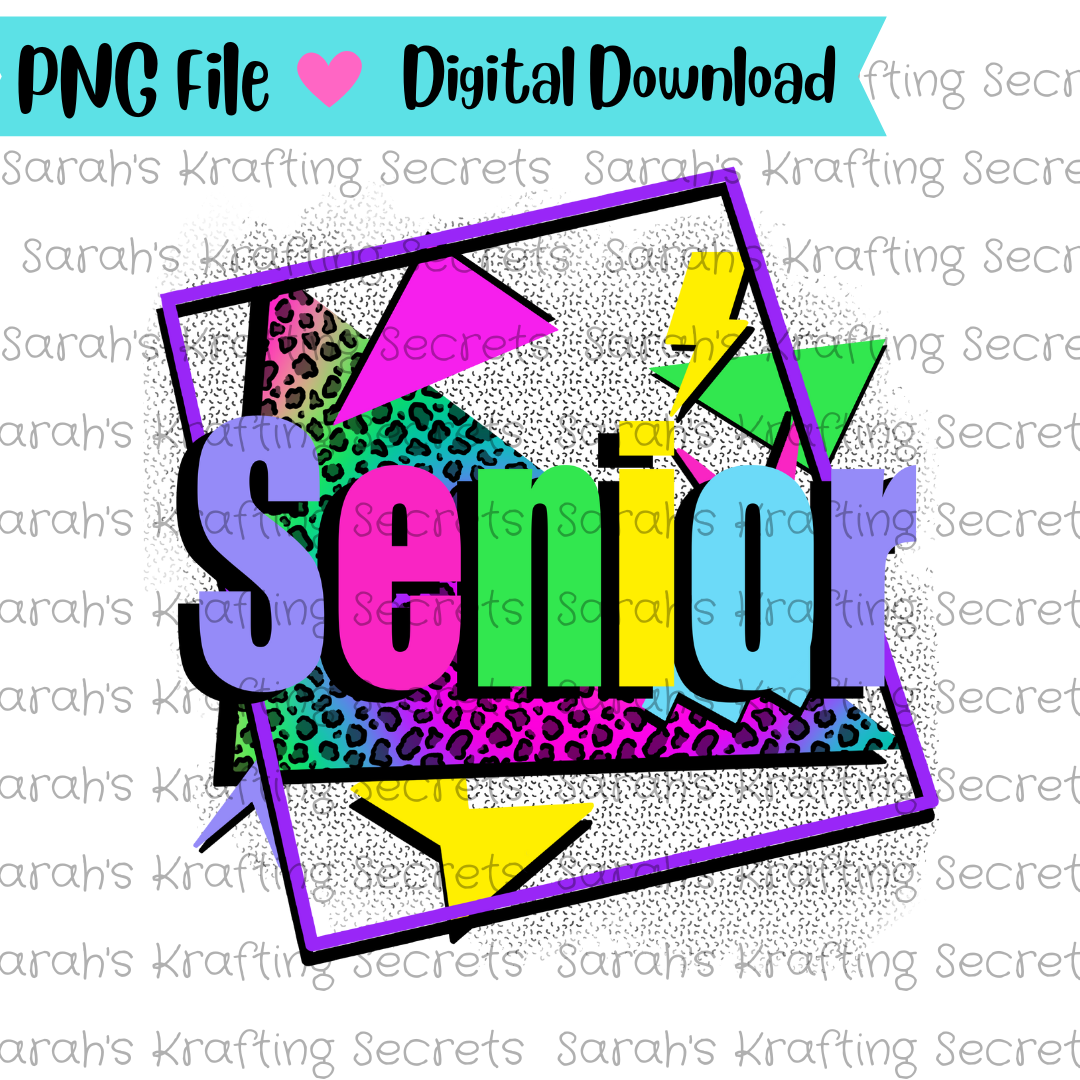 90's senior sublimation design