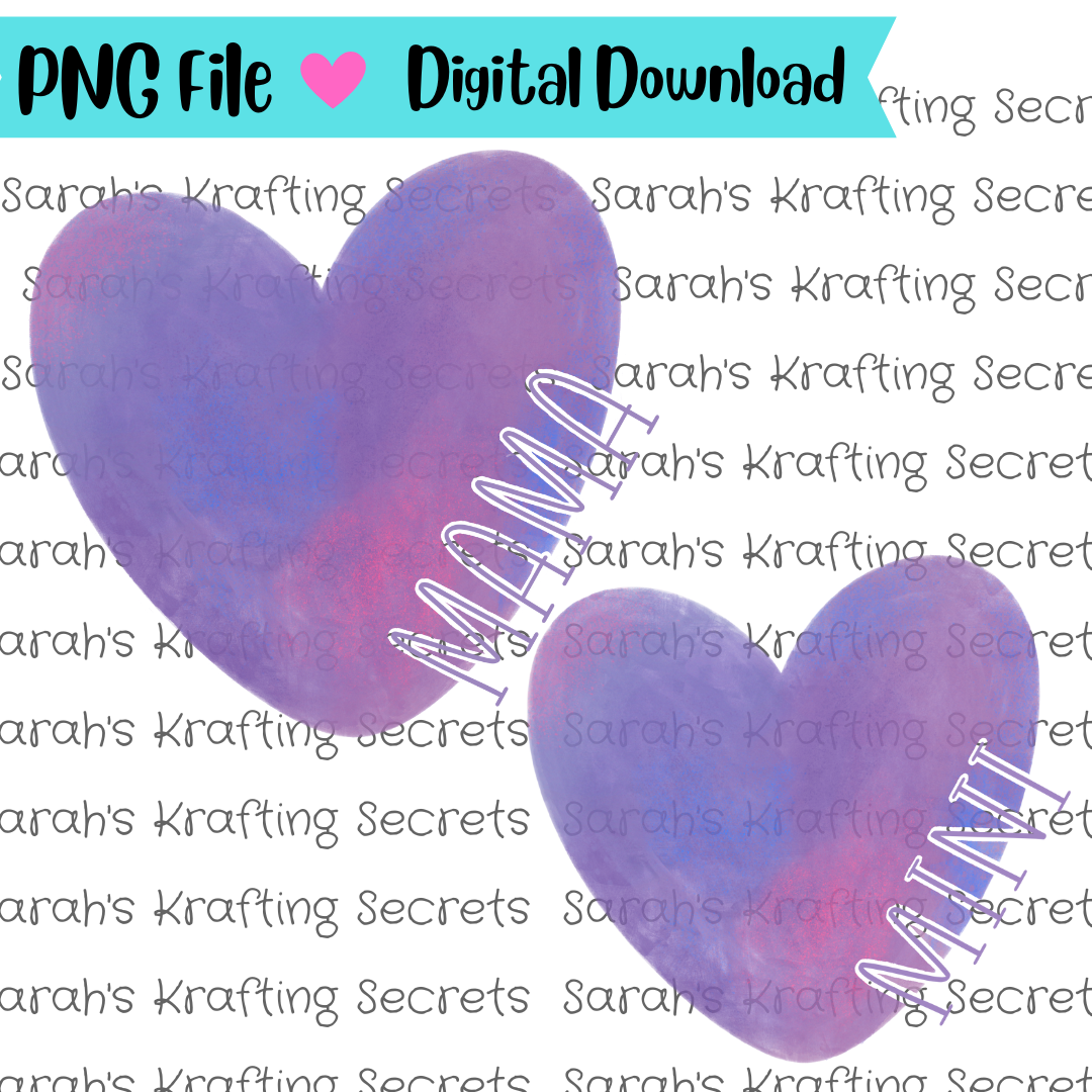 Heart Mama and Mini Sublimation Graphic Design