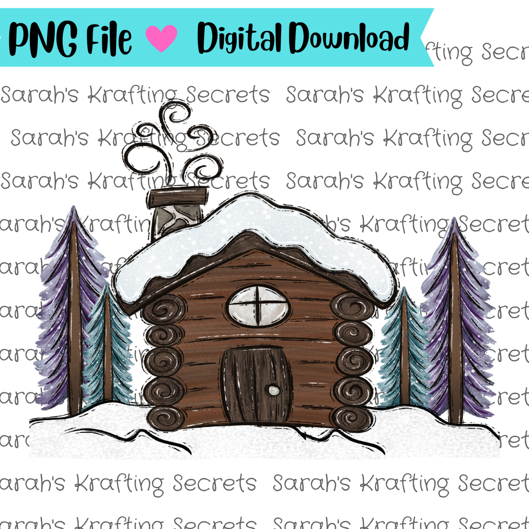 Winter Cabin Sublimation Graphic Design