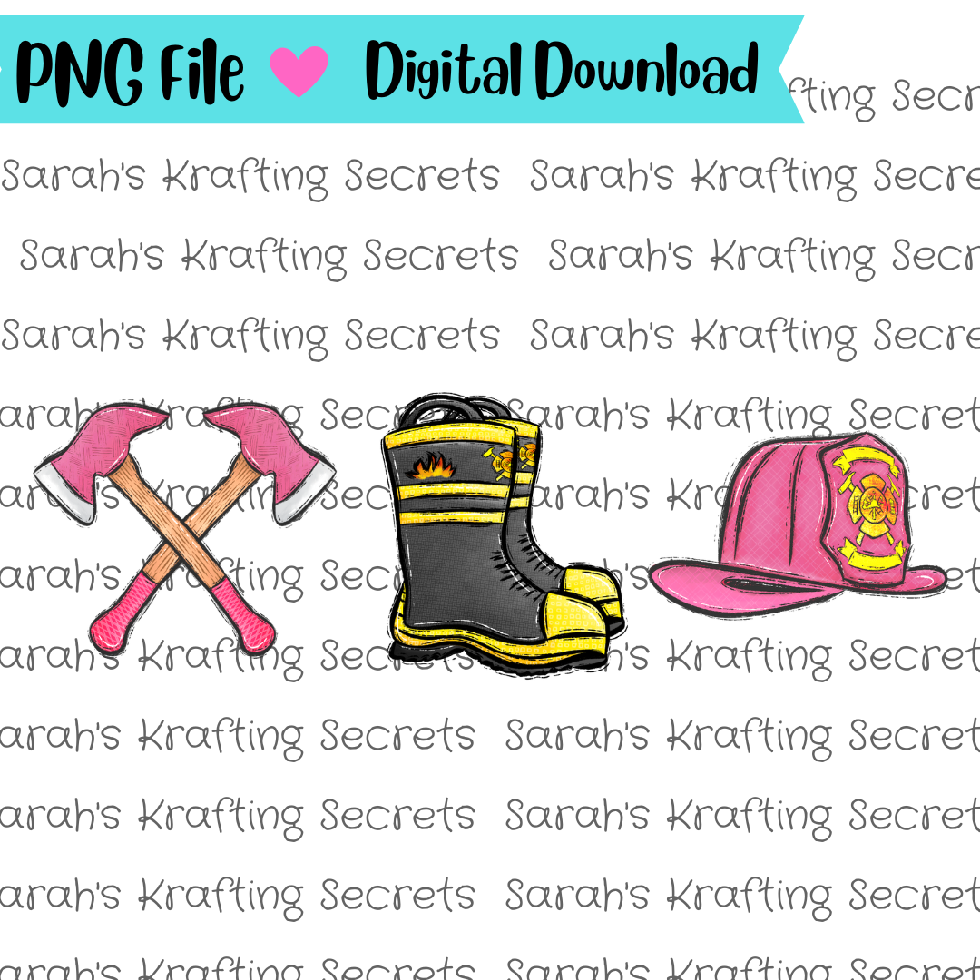 Pink Firefighter Gear Sublimation Graphic Design