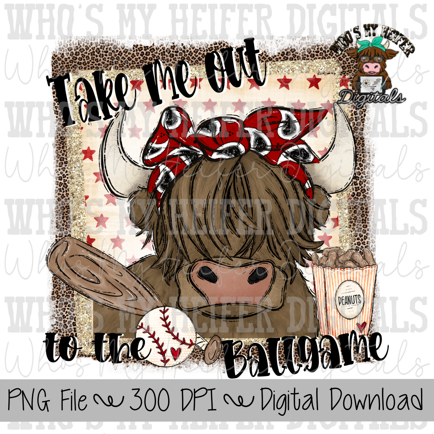 Take Me Out to the Ballgame Baseball Cow
