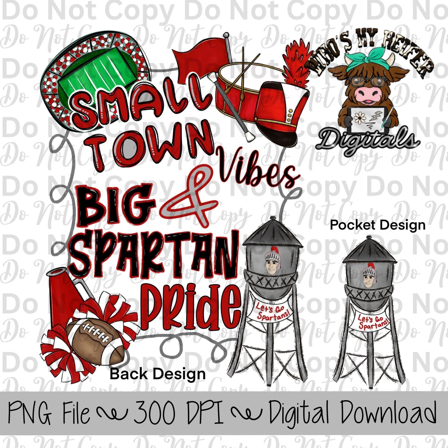Small Town Vibes PNG Hand Drawn Spartans Sublimation Design Game Day Shirt Designs School Spirit PNG File Big Spartan Pride Digital Download