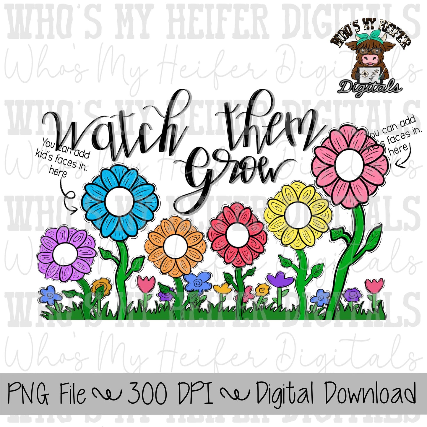 Flower Photos PNG Hand Drawn Floral for Personalization Sublimation Design Grandma Photo PNG Add Photo Canva Design Mother's Day Shirt Mimi
