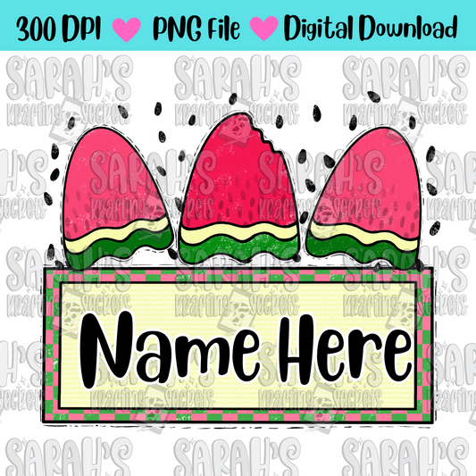 Watermelon With Name Plate PNG