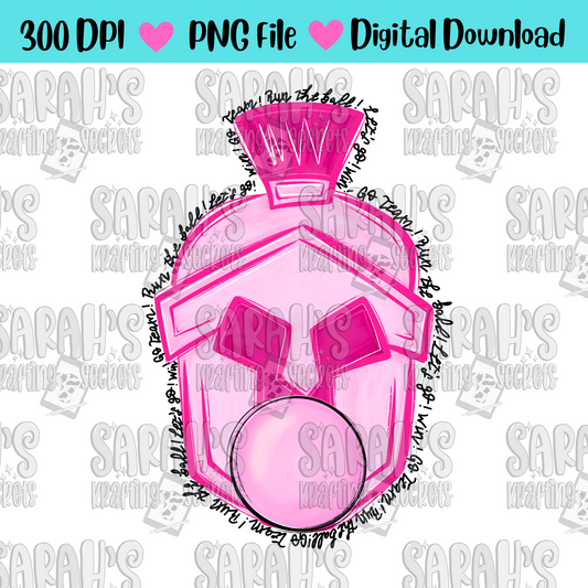 Pink Spartan Blowing Bubble Gum Sublimation PNG File
