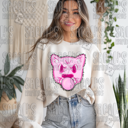 Pink Blowing Bubble Gum Mascot- Panther