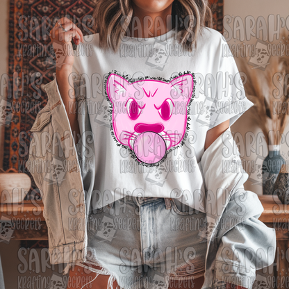 Pink Blowing Bubble Gum Mascot- Panther