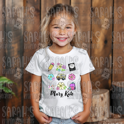 Girl School Floral PNG