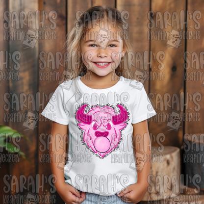 Pink Blowing Bubble Gum Mascot- Buffalo