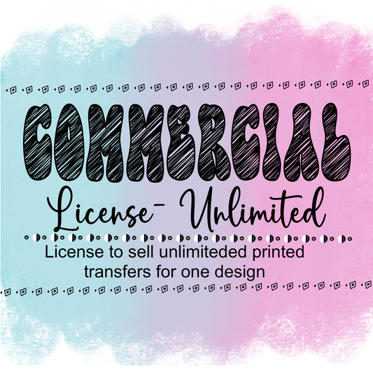 Commercial License-Unlimited Printed Transfer for all designs