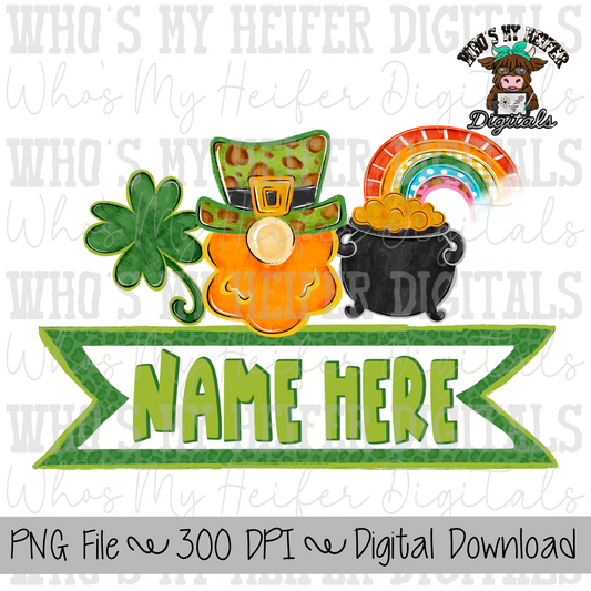 St. Patrick's Day Trio with Name Block Sublimation PNG