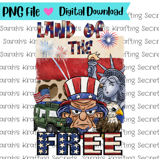 Land of the Free sublimation design