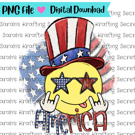 America Smiley Face Sublimation Graphic Design