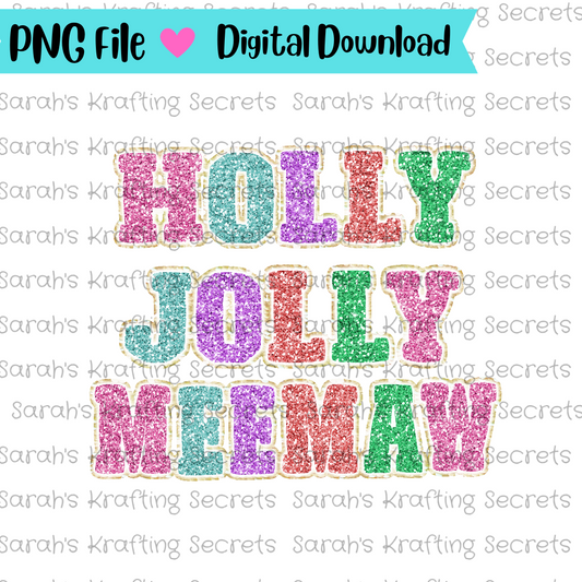 Holly Jolly Meemaw Sublimation png