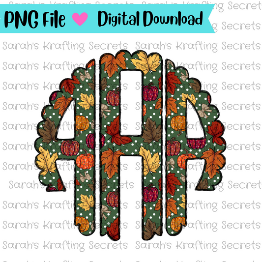Fall Sublimation Monogram Font