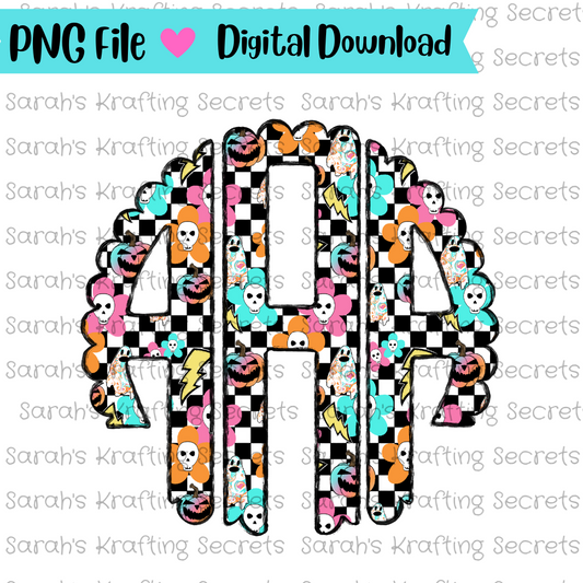 Retro Halloween Sublimation Monogram Font