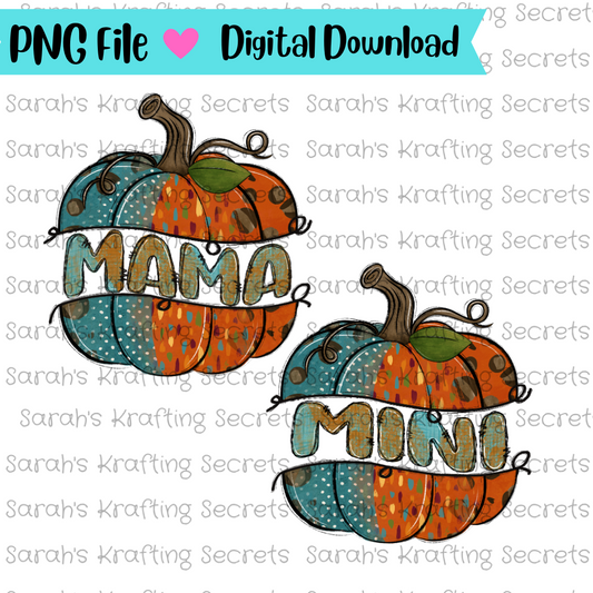 Fall Pumpkin Mama and Mini Sublimation 