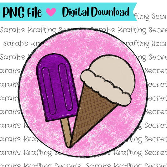 Popsicle and Ice Cream Sublimation Design