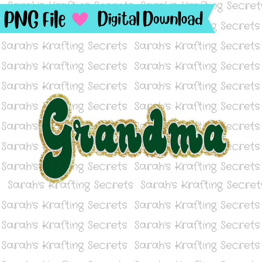 retro Grandma faux patch png