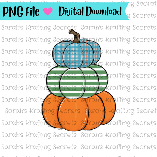 Boy stacked pumpkin trio sublimation