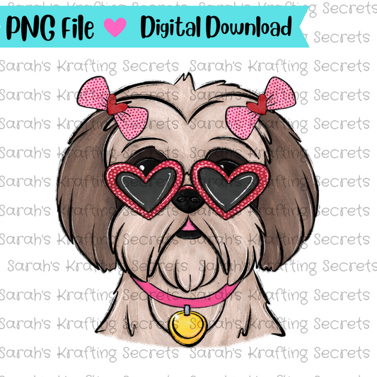 Valentine's Shih Tzu Sublimation Png