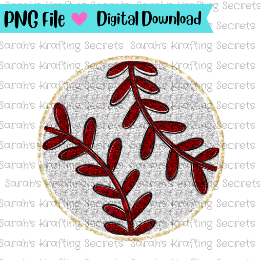 Faux  Baseball Chenille Patch Sublimation Png