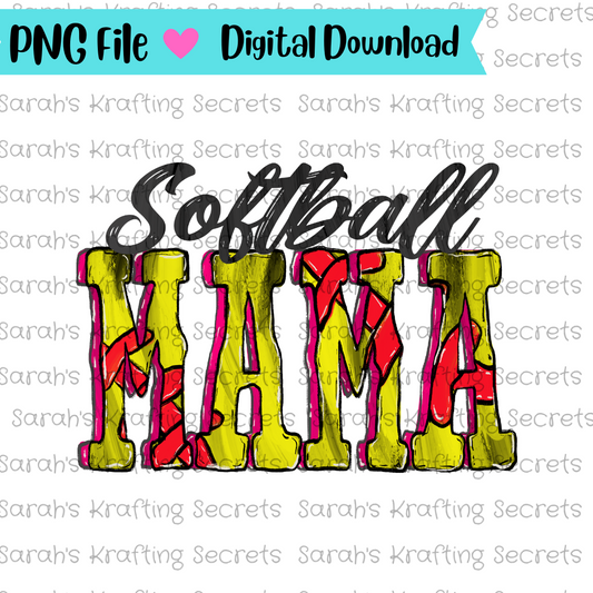 Softball Mama Sublimation png