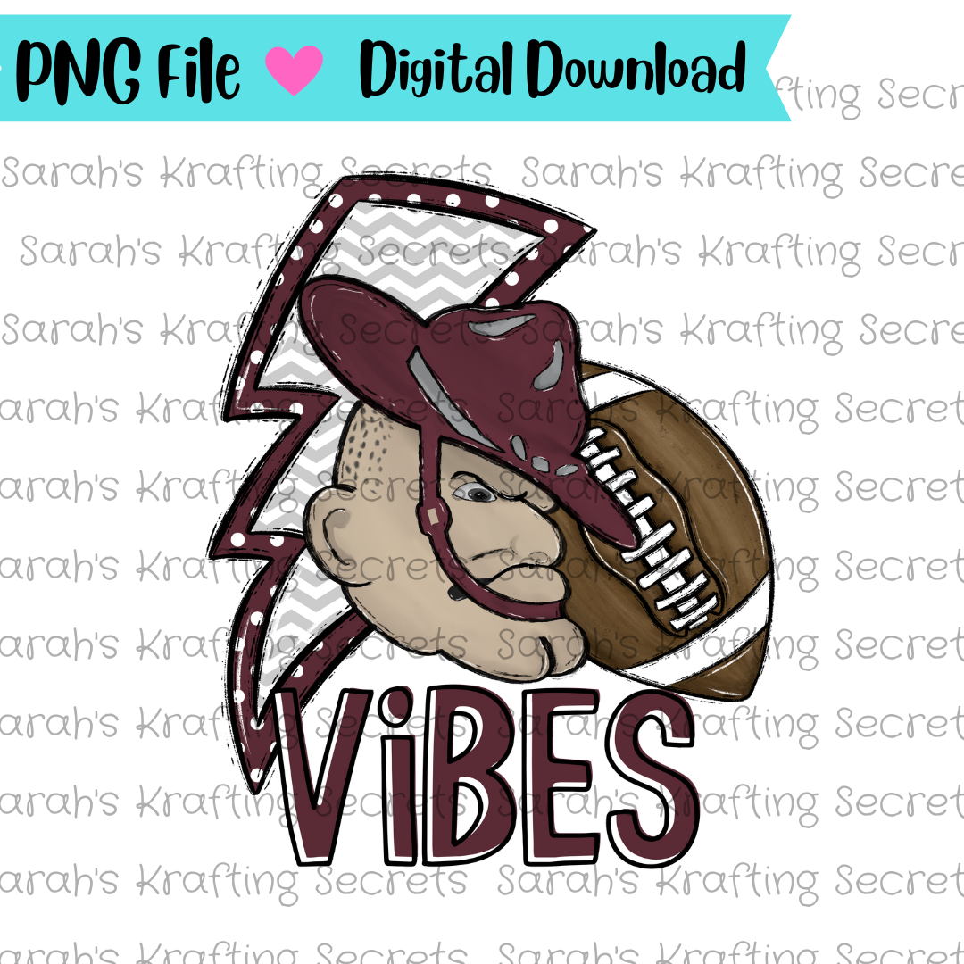 Lightning Bolt Football Team Mascot Sublimation Design