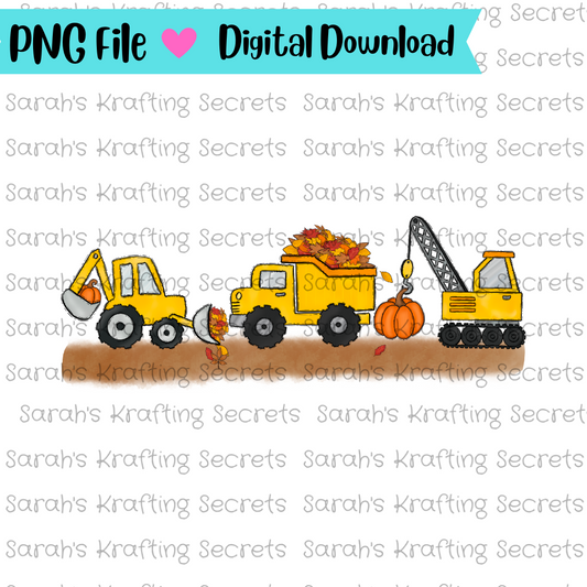 Fall Construction Trucks Sublimation